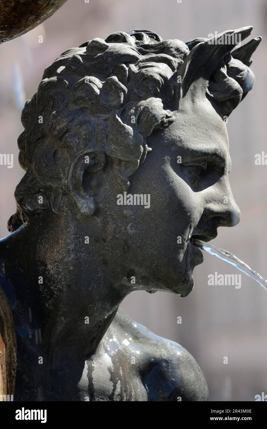 Sculpture which is part of the Herkules fountain in Augsburg, built 1600 Stock Photo