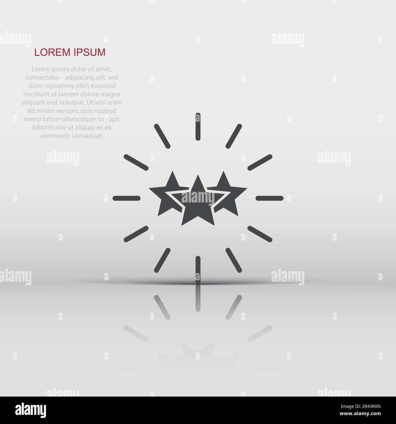 Excellence icon in flat style. Star ribbon vector illustration on white ...