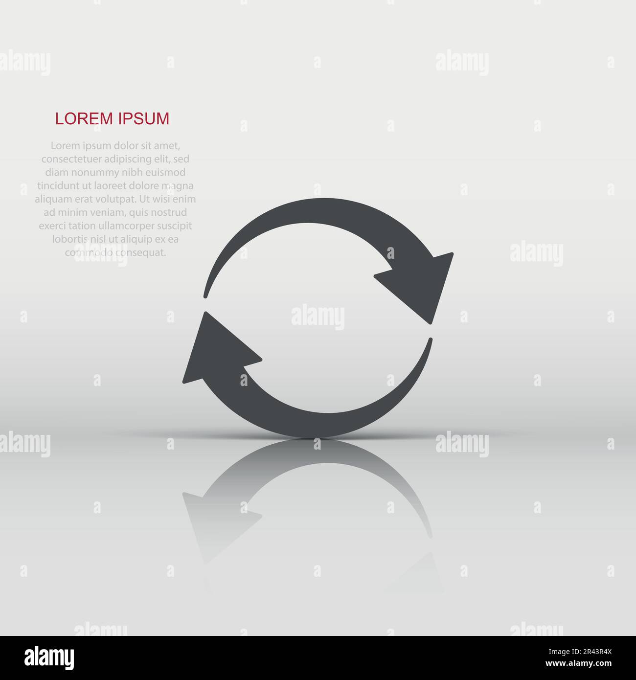 Arrow rotation icon in flat style. Sync action vector illustration on ...