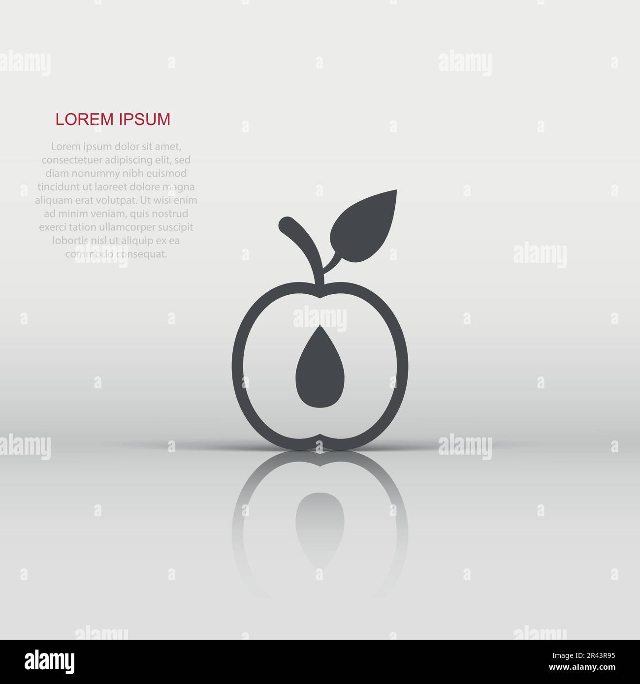Apricot fruit icon in flat style. Peach dessert vector illustration on ...