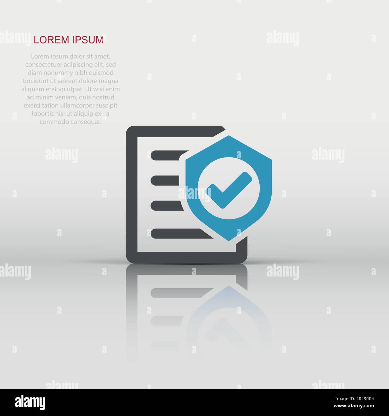 Insurance policy icon in flat style. Report vector illustration on ...
