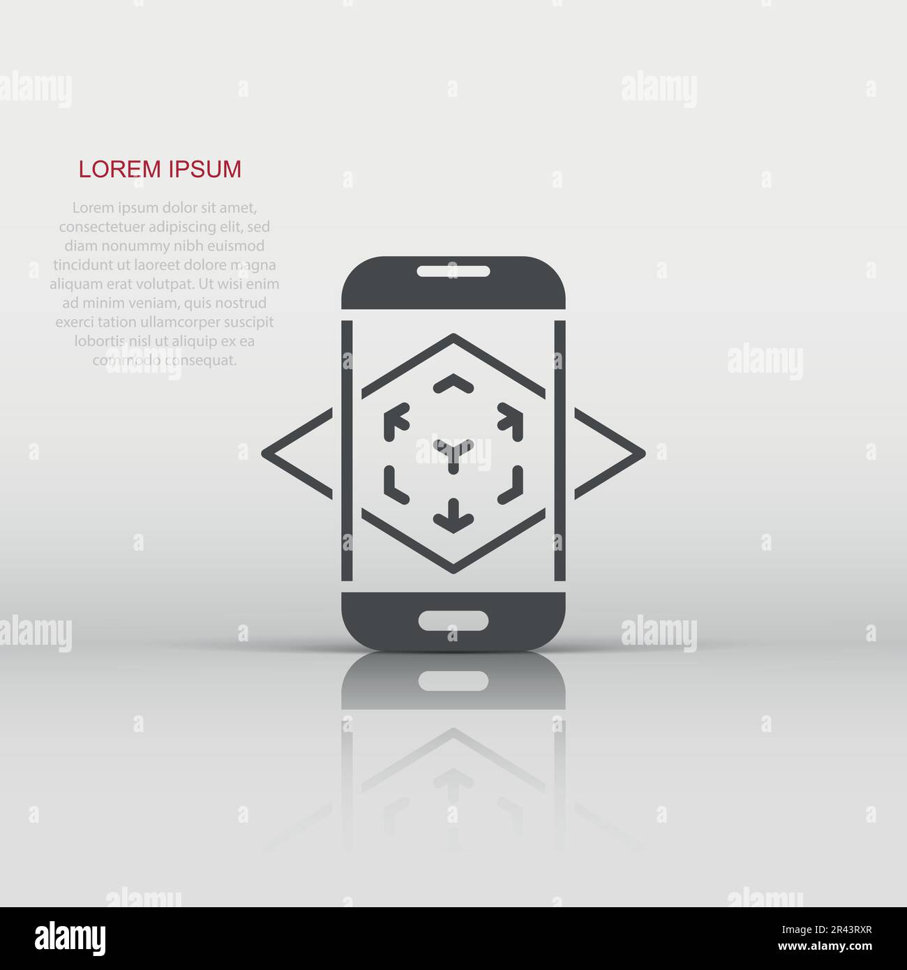 Augmented reality icon in flat style. Vr device vector illustration on ...