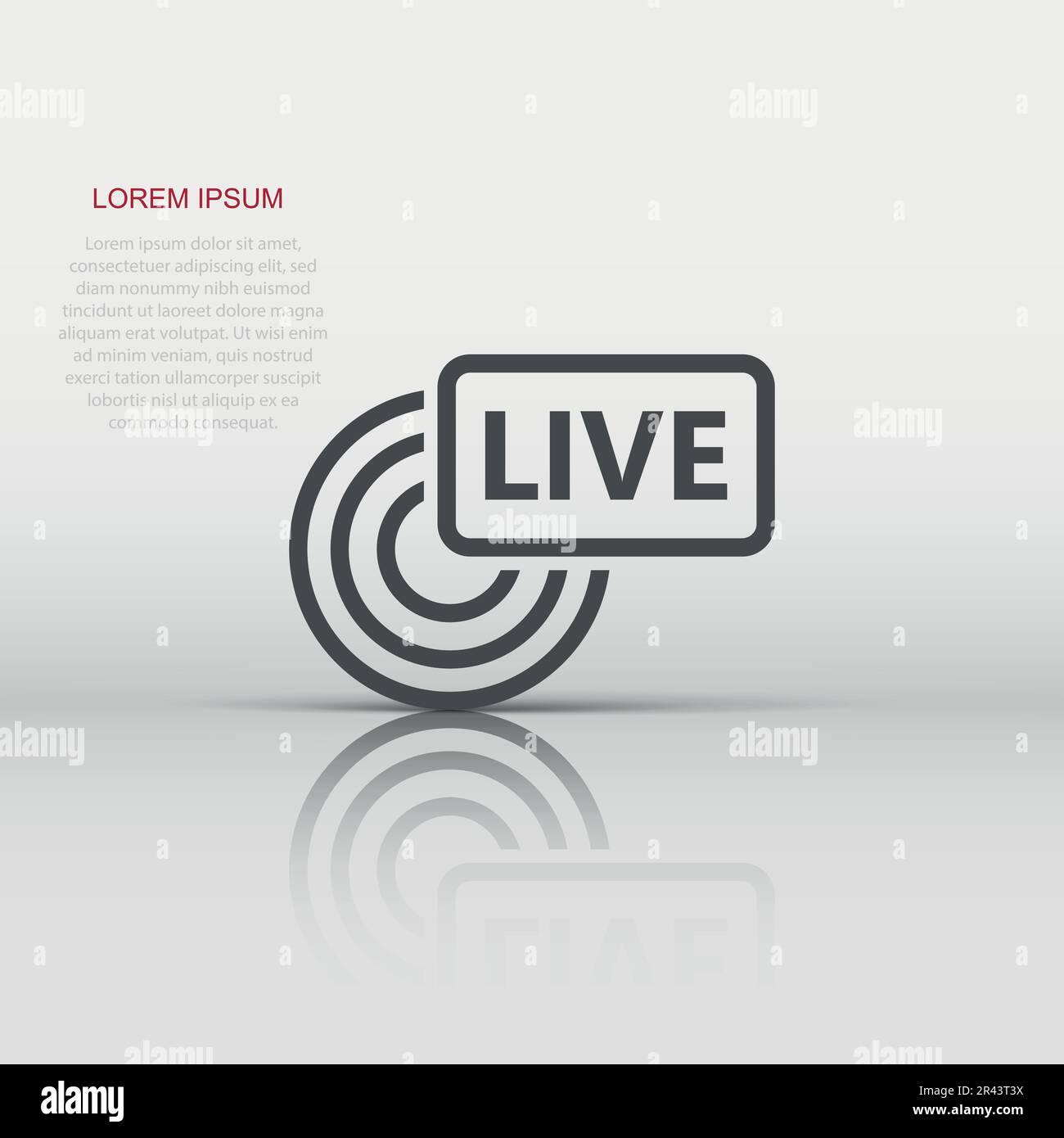 Live broadcast icon in flat style. Antenna vector illustration on white