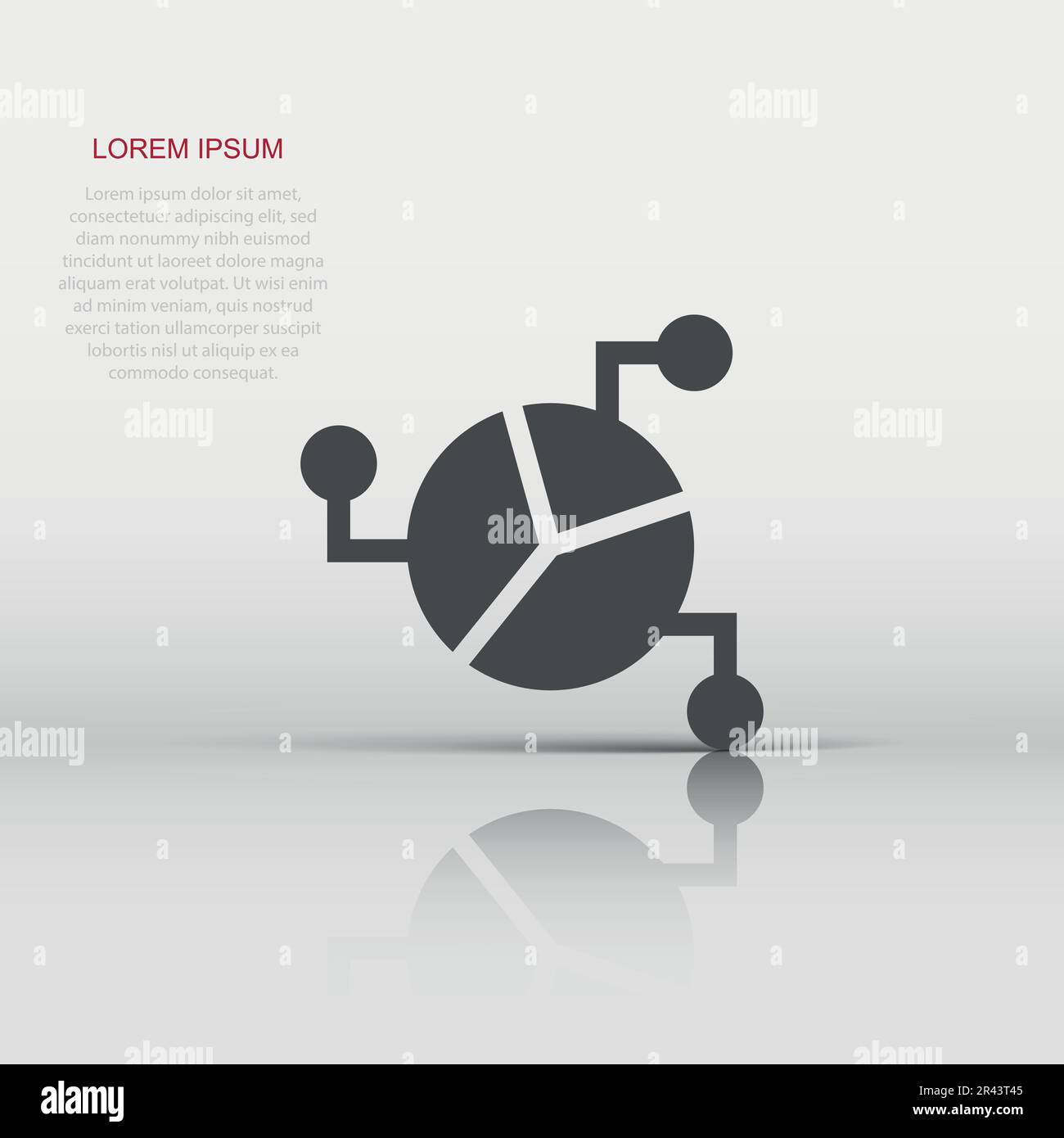 Chart icon in flat style. Diagram vector illustration on white isolated ...