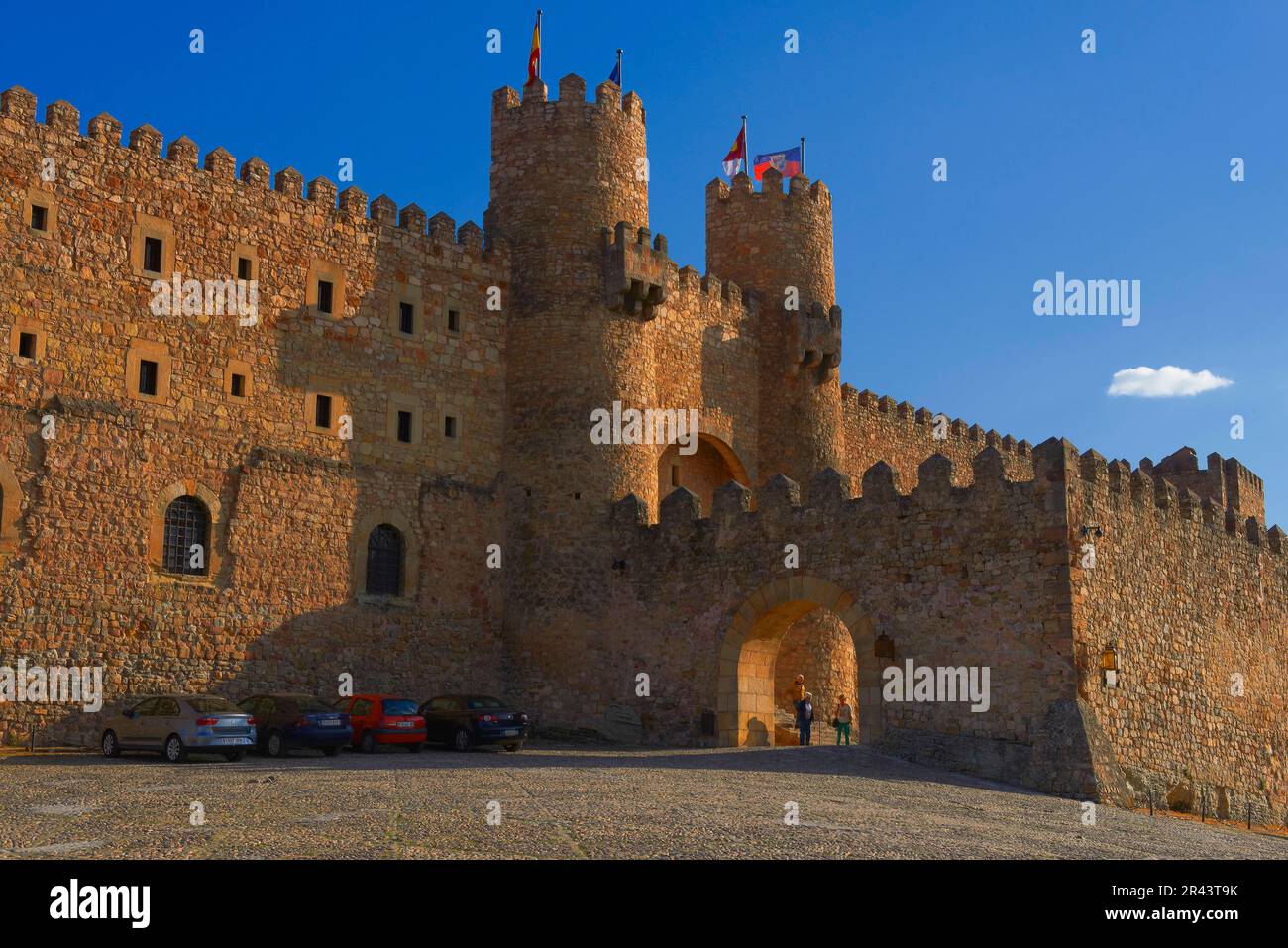Castle, Parador de turismo (state-run hotel), Siguenza, Guadalajara Province, Castilla-La Mancha, Spain Stock Photo