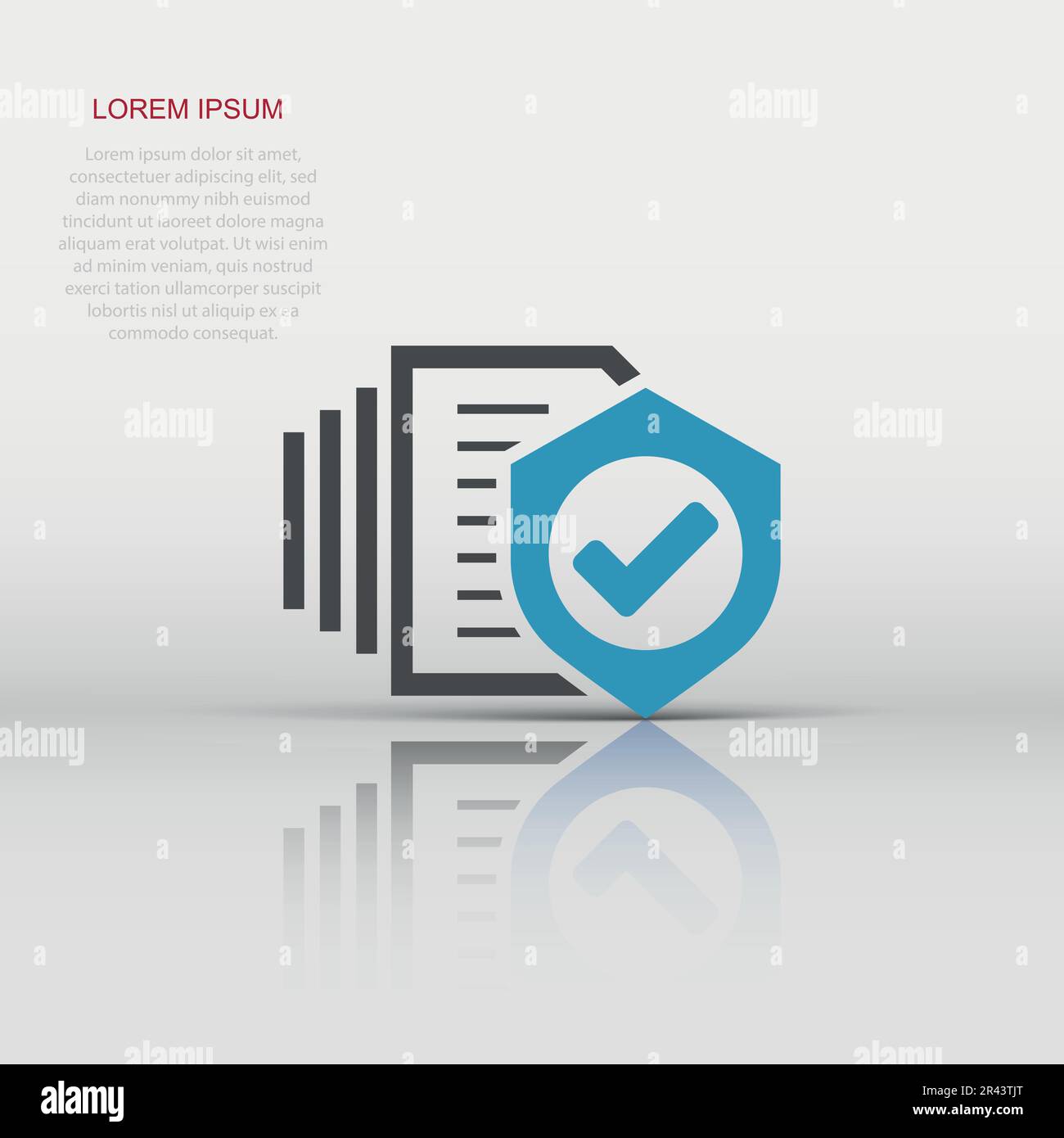 Insurance policy icon in flat style. Report vector illustration on ...