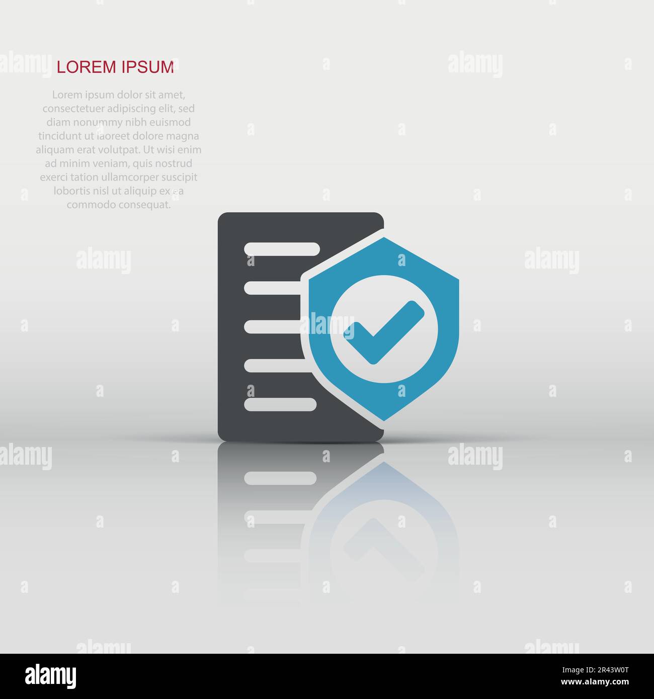 Insurance policy icon in flat style. Report vector illustration on ...