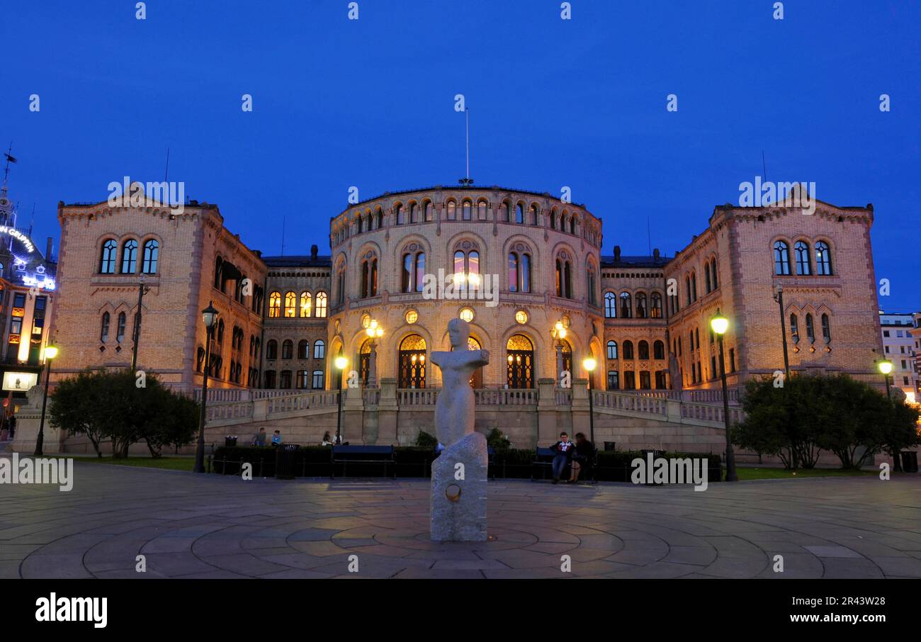 Norwegian parliament night hi-res stock photography and images - Alamy