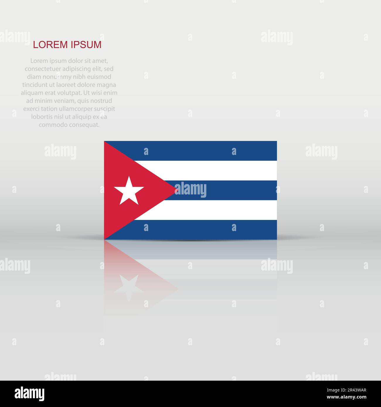 Cuba flag icon in flat style. Cuban national sign vector illustration ...