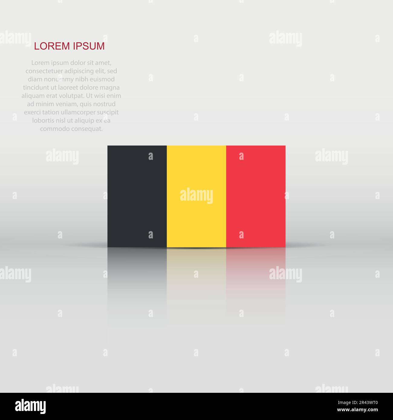 Belgium flag icon in flat style. National sign vector illustration ...