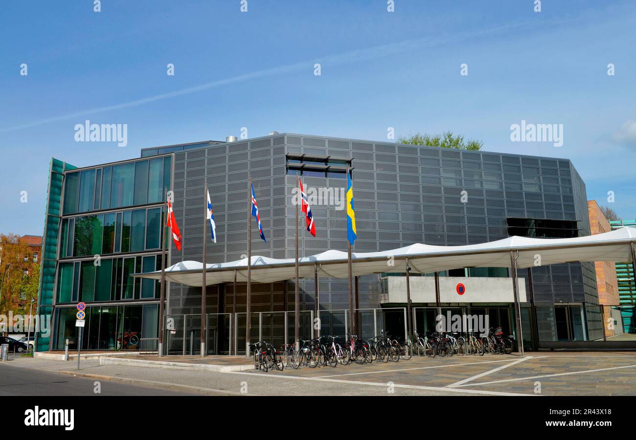Nordic Embassies, Rauchstrasse, Tiergarten, Berlin, Germany Stock Photo