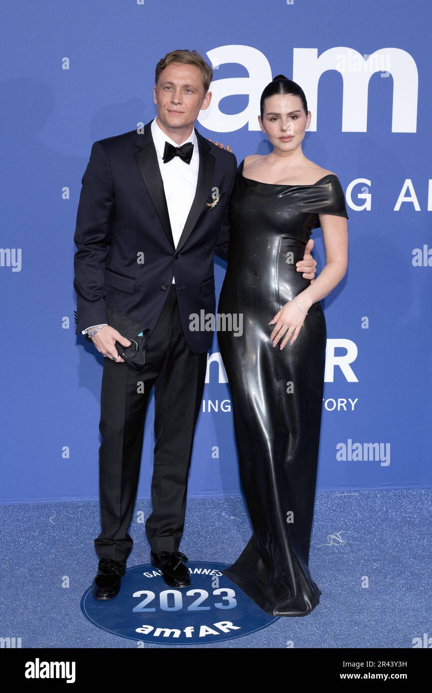 Matthias Schweighofer and Ruby O. Fee attend the amfAR Cannes Gala 2023 ...
