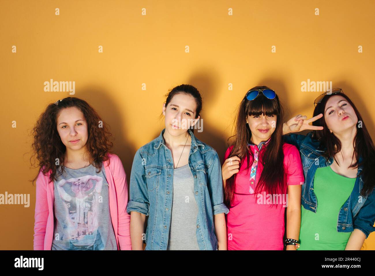 group of young cheerful girls Stock Photo