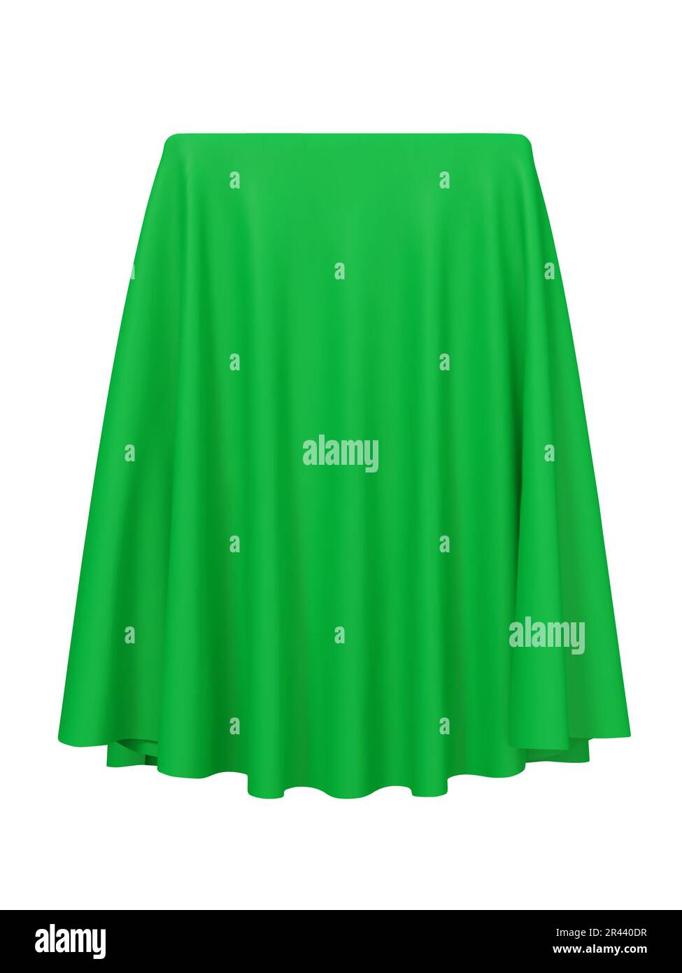 Green fabric covering a cube or rectangular shape Stock Vector