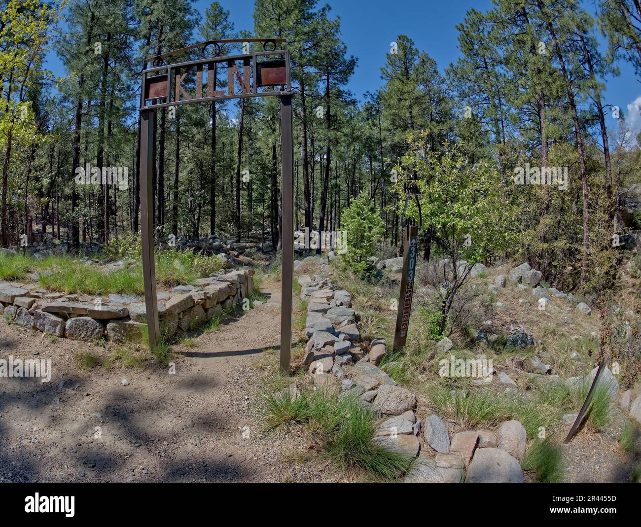 The trailhead sign for the historic Walker Charcoal Kiln in the