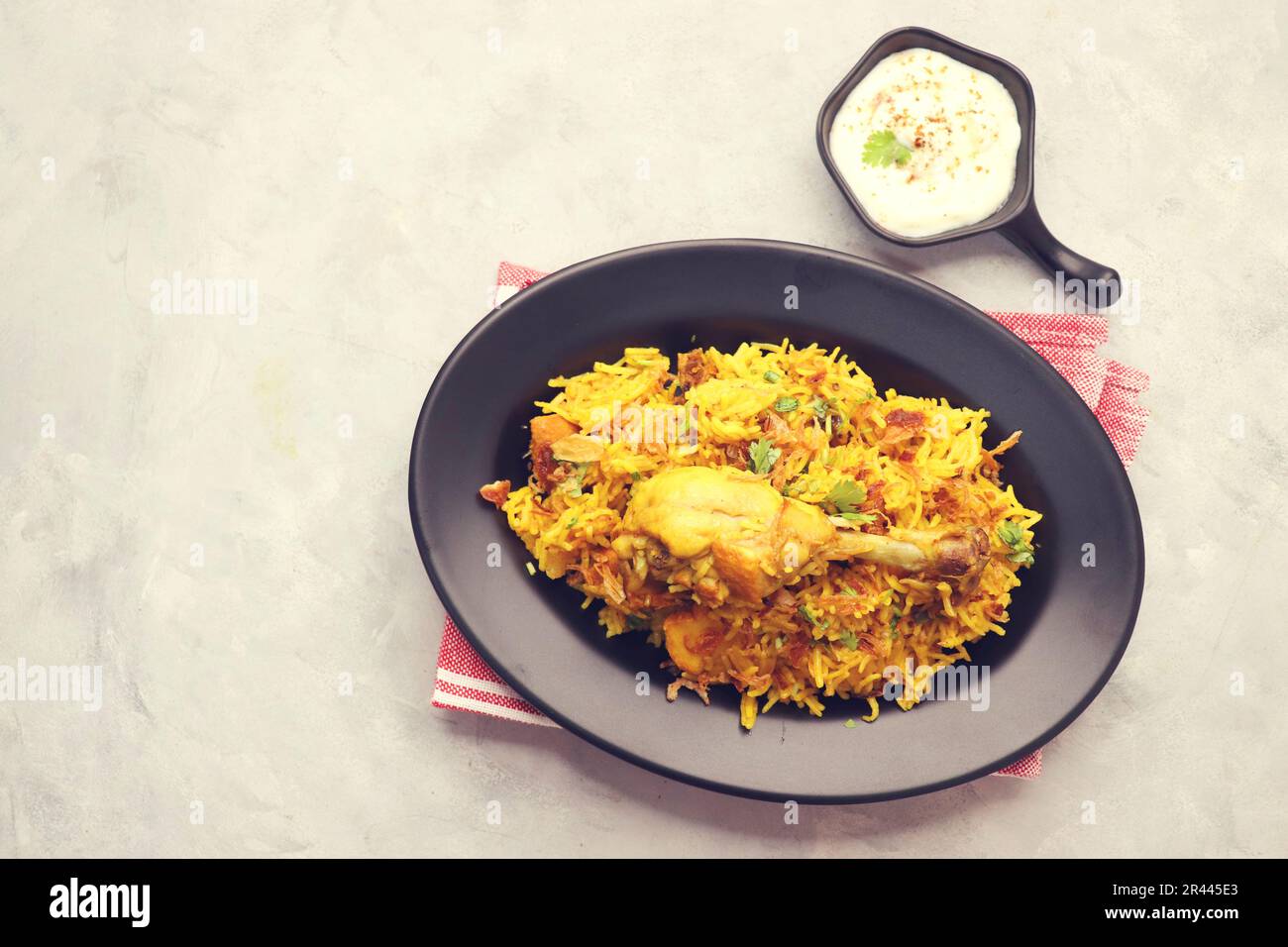 Chicken Biryani/murg Pulao. Garnished with fried onion & chopped