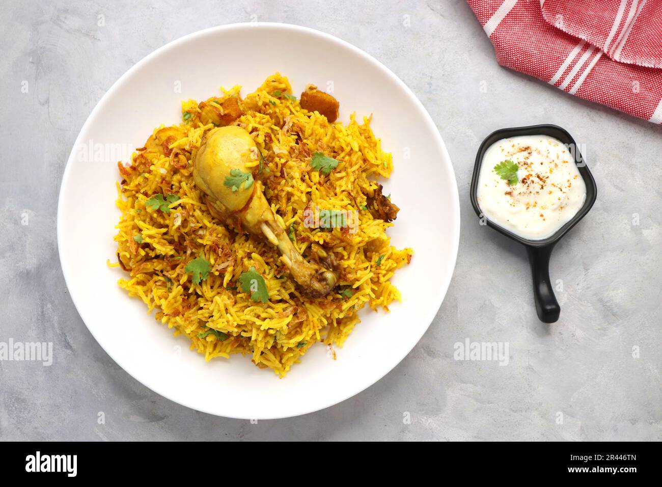 Chicken Biryani/murg Pulao. Garnished with fried onion & chopped