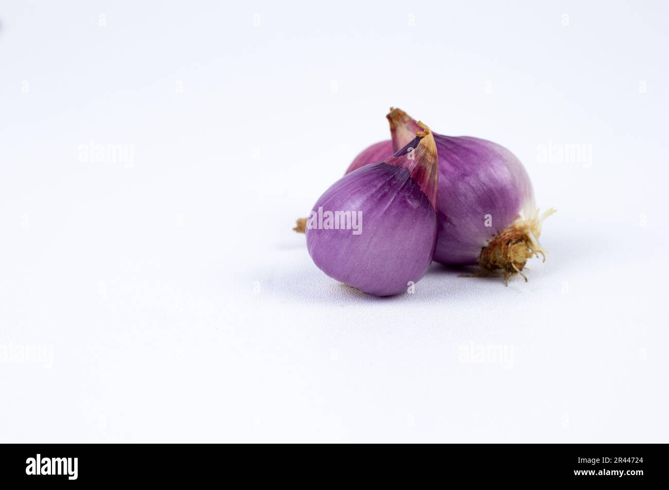 fresh red onion, shallots isolated on white background Stock Photo