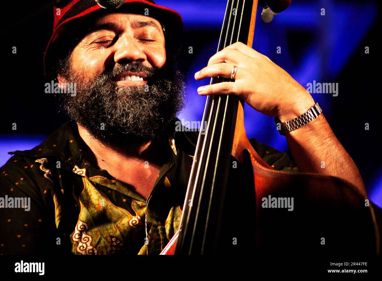 Portuguese jazz bass player Theo Pas'cal performs live during one of