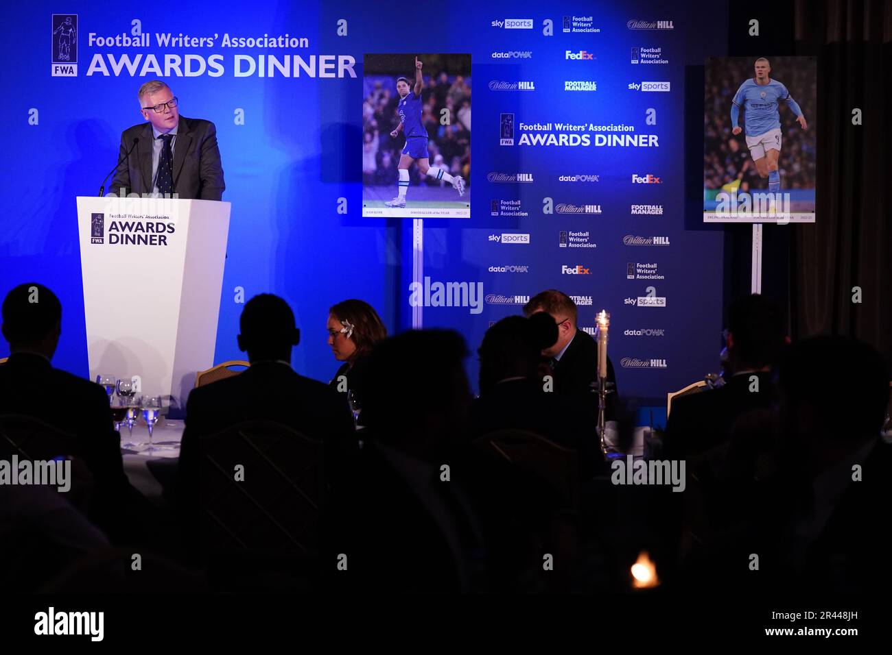 John Cross, chair of the FWA during the FWA Footballer of the Year awards held at the Landmark Hotel, London. Picture date: Thursday May 25, 2023. Stock Photo