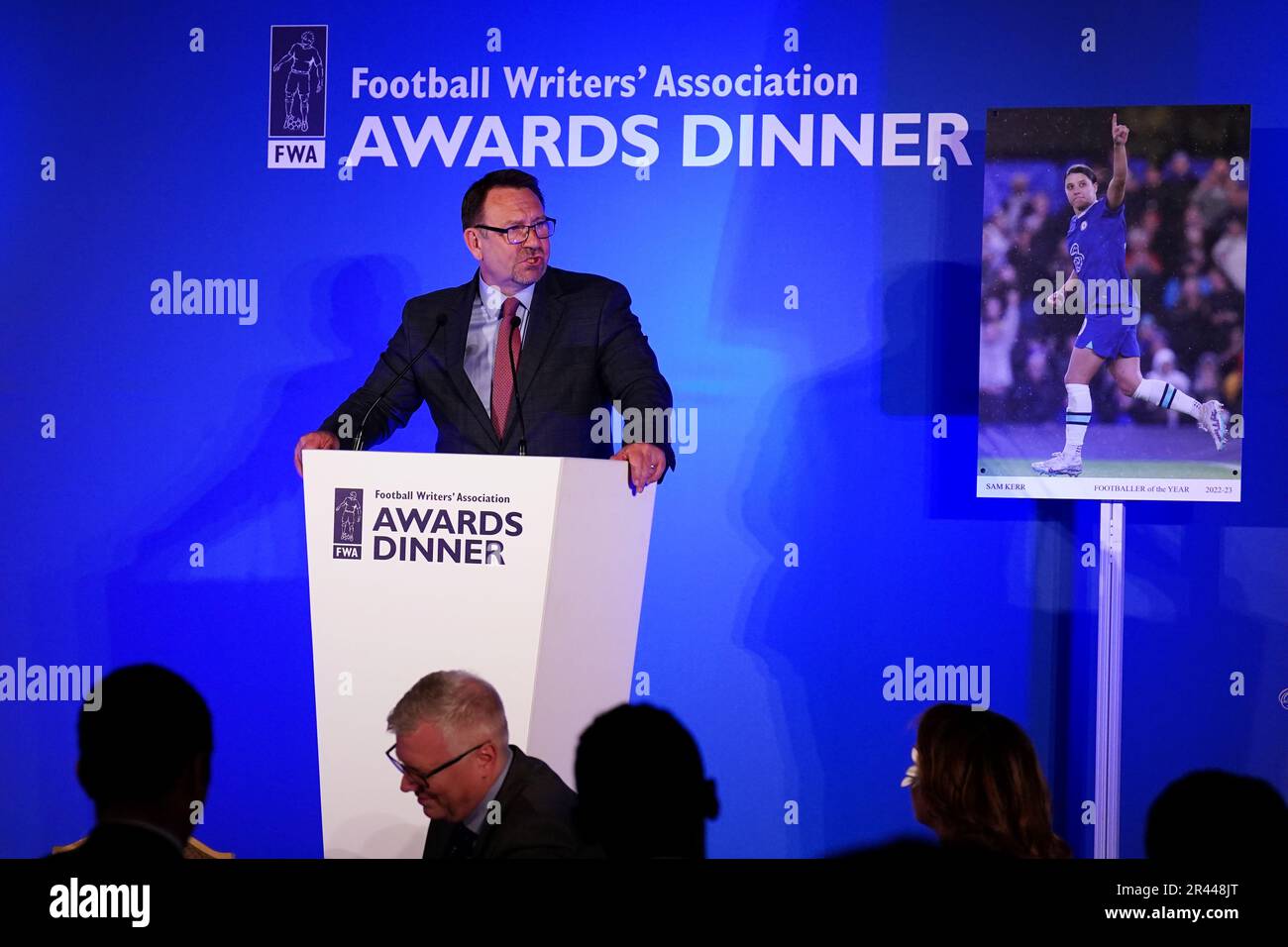 Paul McCarthy, executive secretary of the football writers association during the FWA Footballer of the Year awards held at the Landmark Hotel, London. Picture date: Thursday May 25, 2023. Stock Photo