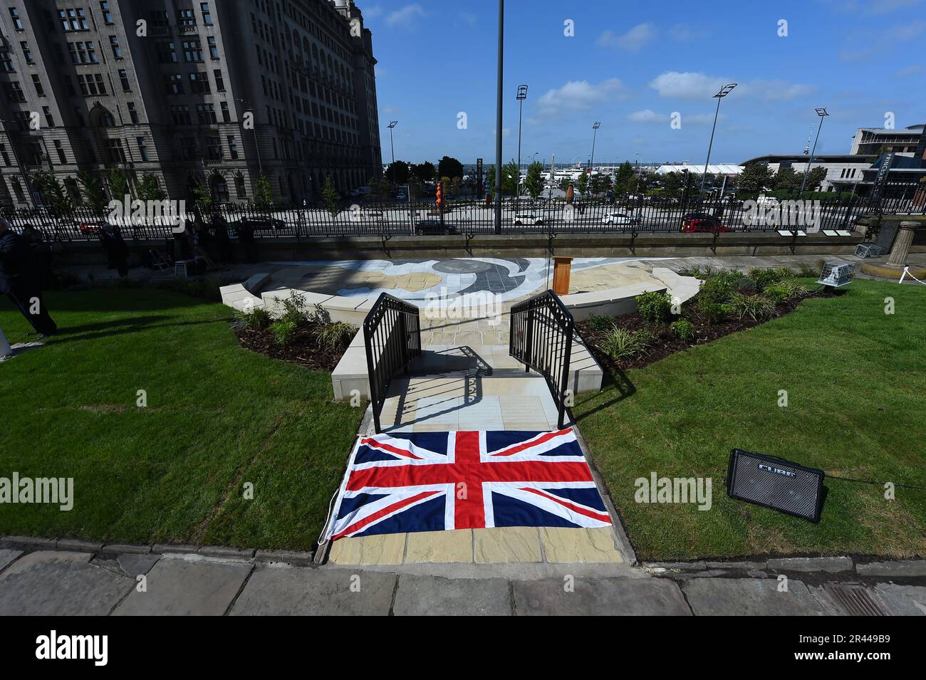 The new national memorial and Garden of Reflection for the Battle of the Atlantic ahead of its opening at Our Lady And St Nicholas's Church, Pier Head in Liverpool. Picture date: Friday May 26, 2023. Stock Photo