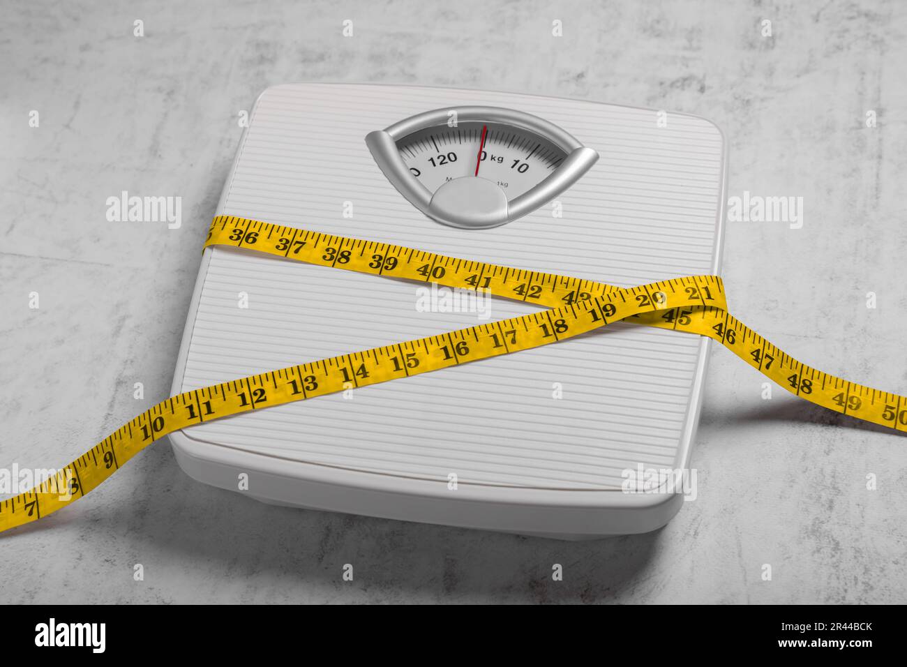 Weight Scale And Tape Measure Dieting Concepts Stock Photo