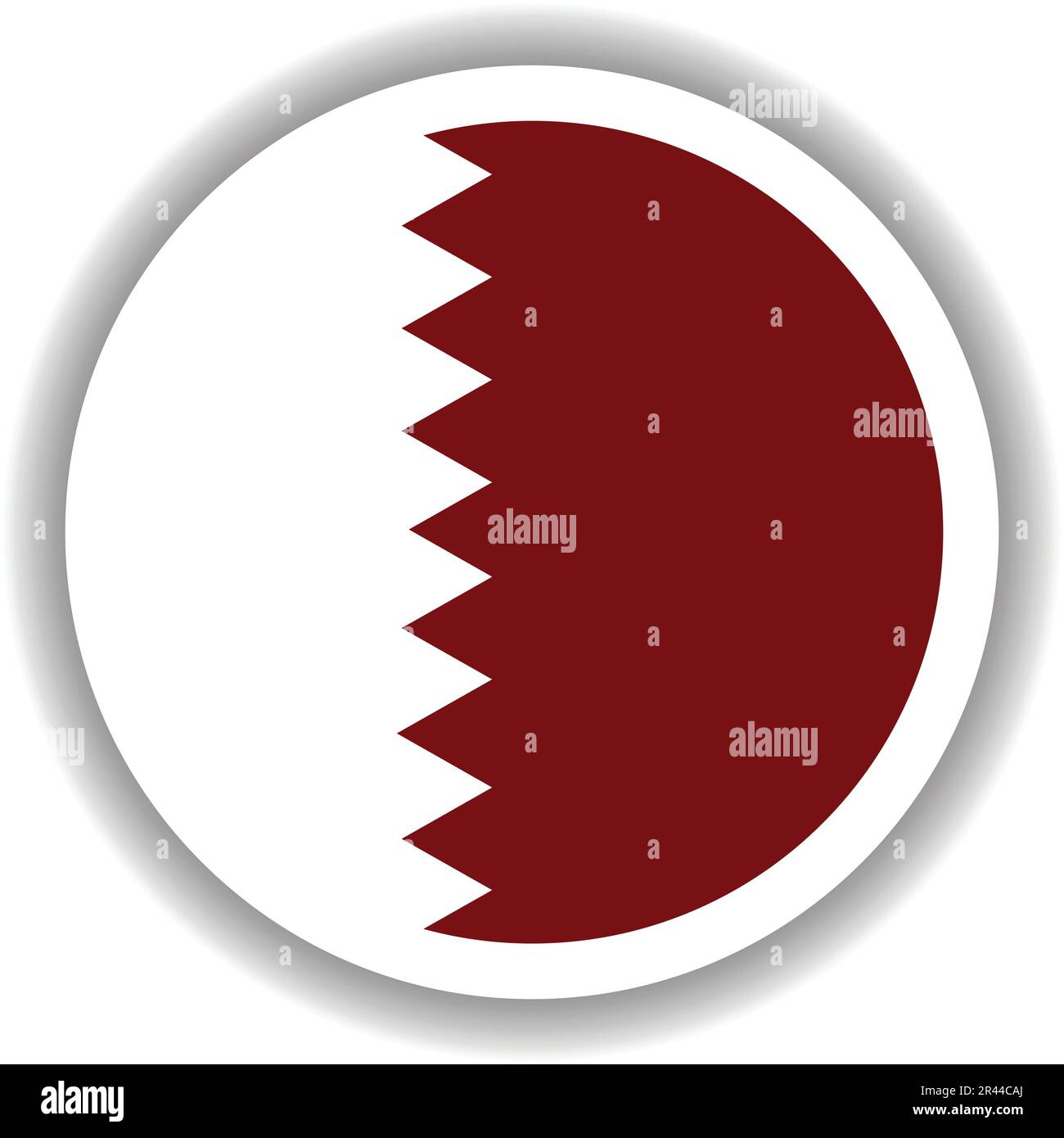 Qatar flag round shape Stock Vector