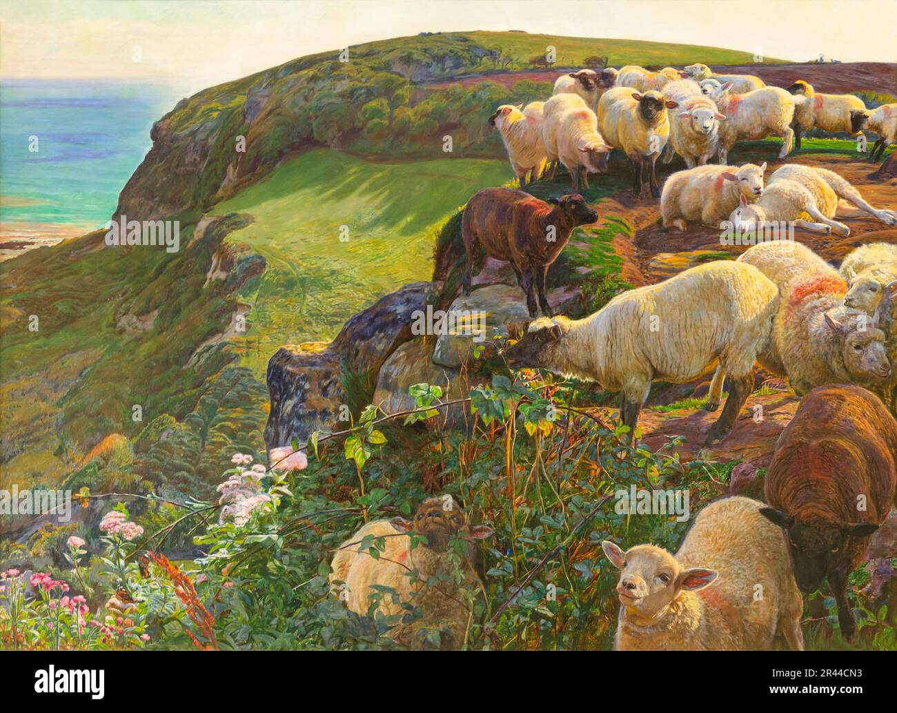 Our English Coasts, Strayed Sheep, William Holman Hunt, 1852, Stock Photo