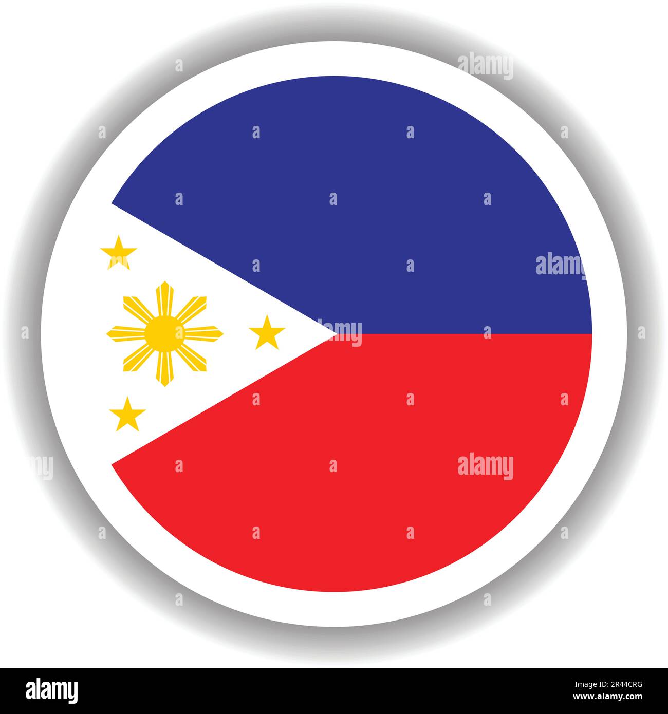 Philippines flag round shape Stock Vector