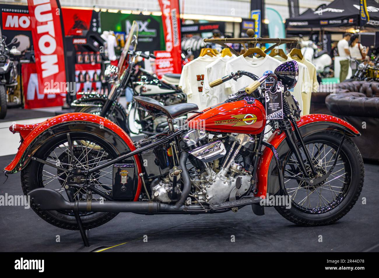 Harley Davidson Custom build Contest and Exhibition Chopper Motocycle bike show festival in Northen bike fest 2023. 20 May 2023,Chiang Mai, THAILAND. Stock Photo