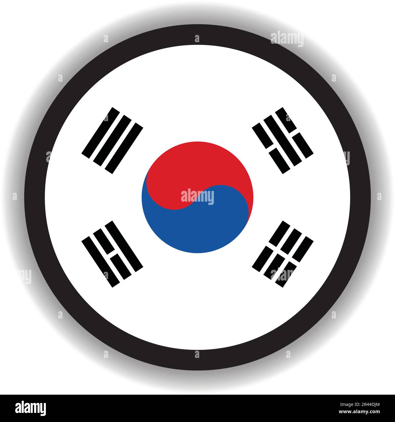 South Korea flag round shape Stock Vector