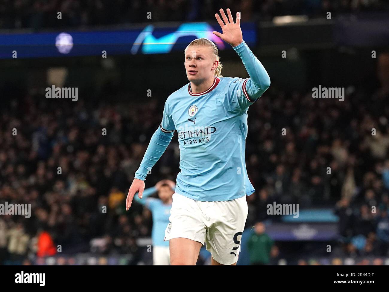 File photo dated 14-03-2023 of Manchester City's Erling Haaland, who made a Premier League record goal tally, ending a run of three straight seasons in which 23 won the Golden Boot. Issue date: Friday May 26, 2023. Stock Photo