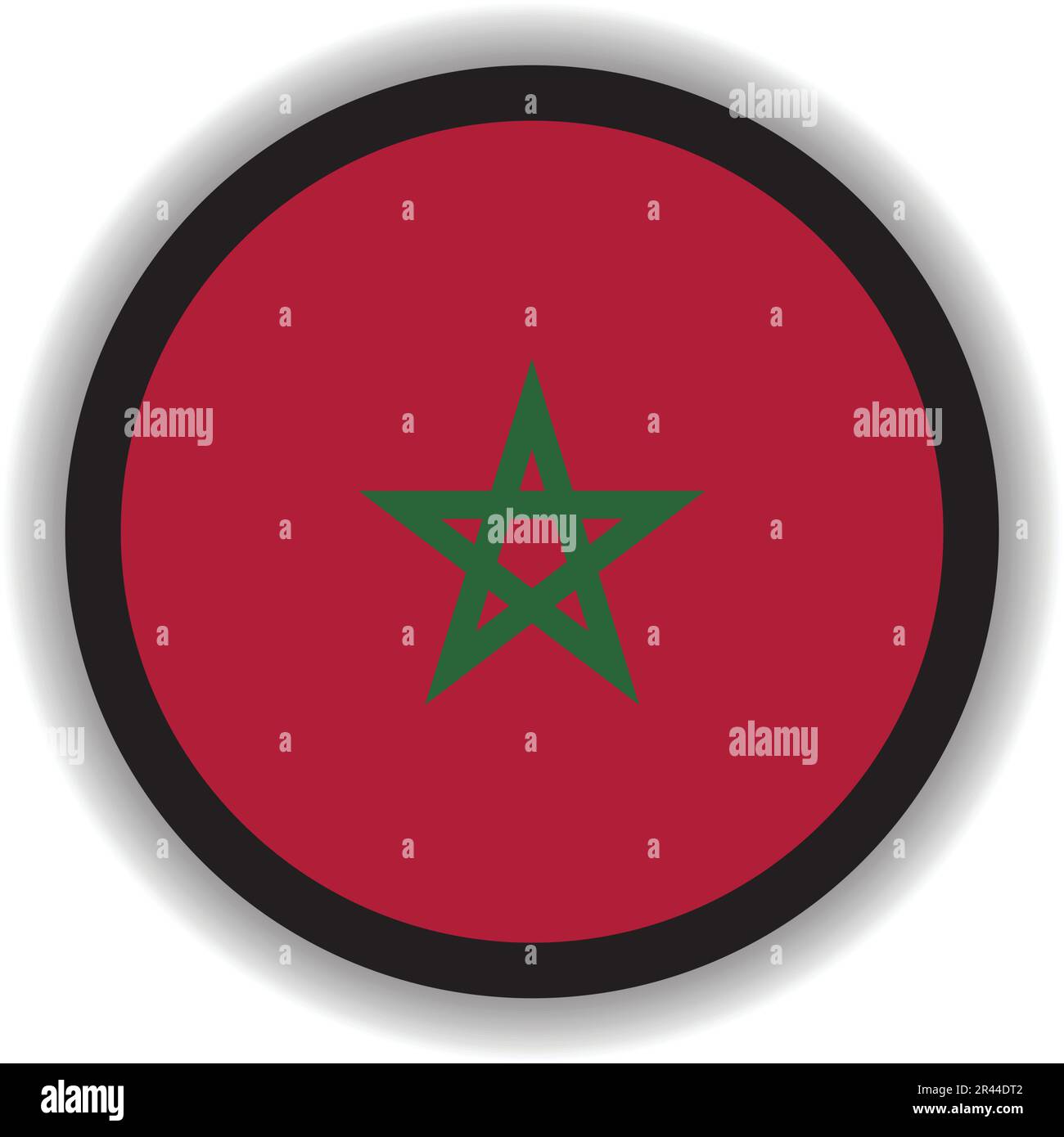 Maroco flag round shape Stock Vector