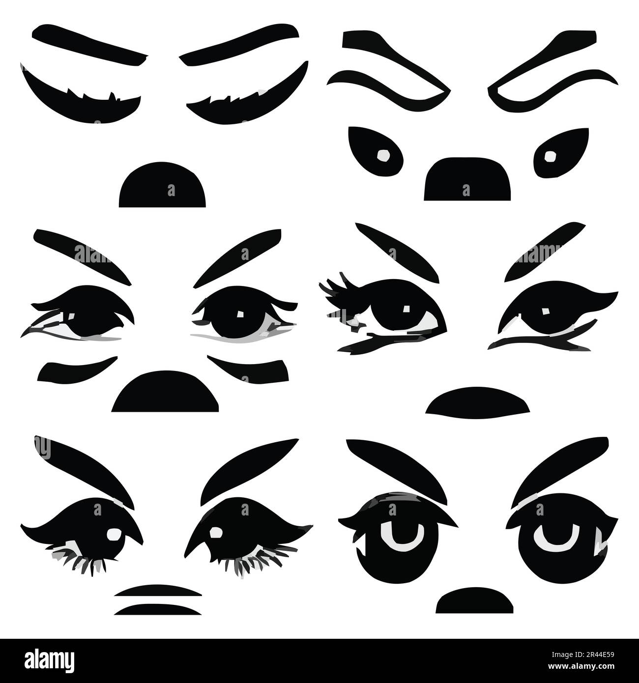 Set of eyes and face expressions Stock Vector Image & Art - Alamy