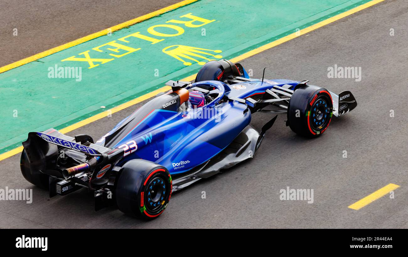 Alex Albon exists pit lane during qualifying at the Australian Formule 1 Grand Prix. Stock Photo