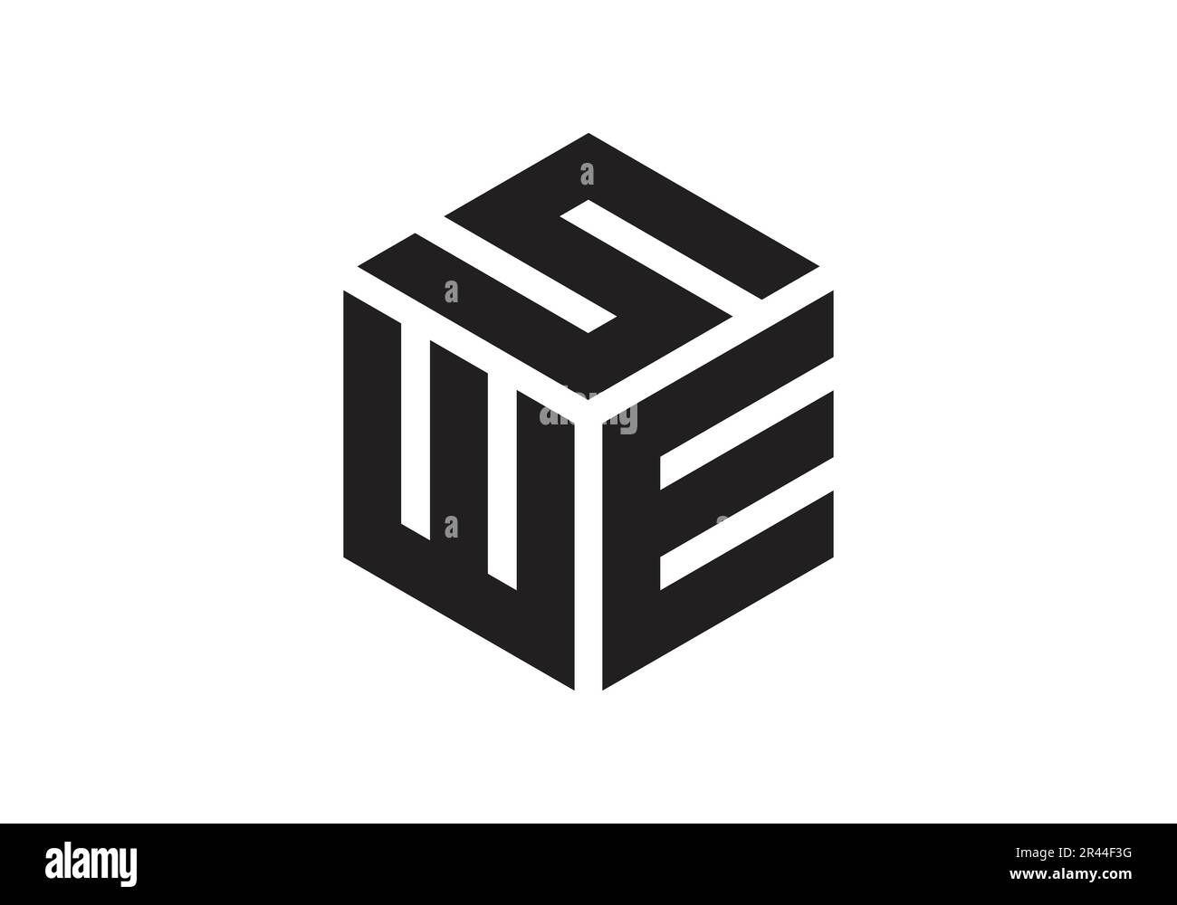 WES Initial Monogram Letter swe Logo Design Vector Template w e s Cube Polygon Letter Logo Design Stock Vector