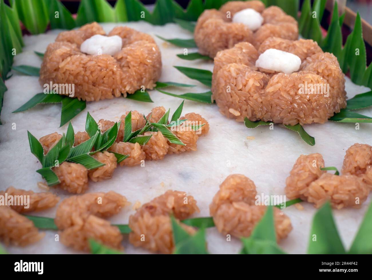 Wajik ketan, indonesian traditional food made from processed glutinous rice mixed with coconut milk and brown sugar. Shallow focus Stock Photo