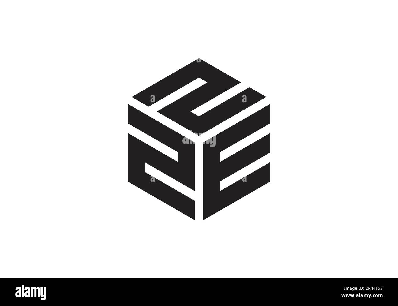 ZEN Initial Monogram Letter ezn Logo Design Vector Template z e n Cube Polygon Letter Logo Design Stock Vector