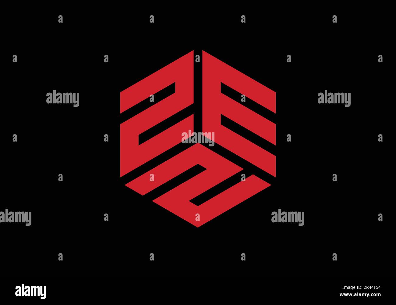 ZEN Initial Monogram Letter ezn Logo Design Vector Template z e n Cube Polygon Letter Logo Design Stock Vector