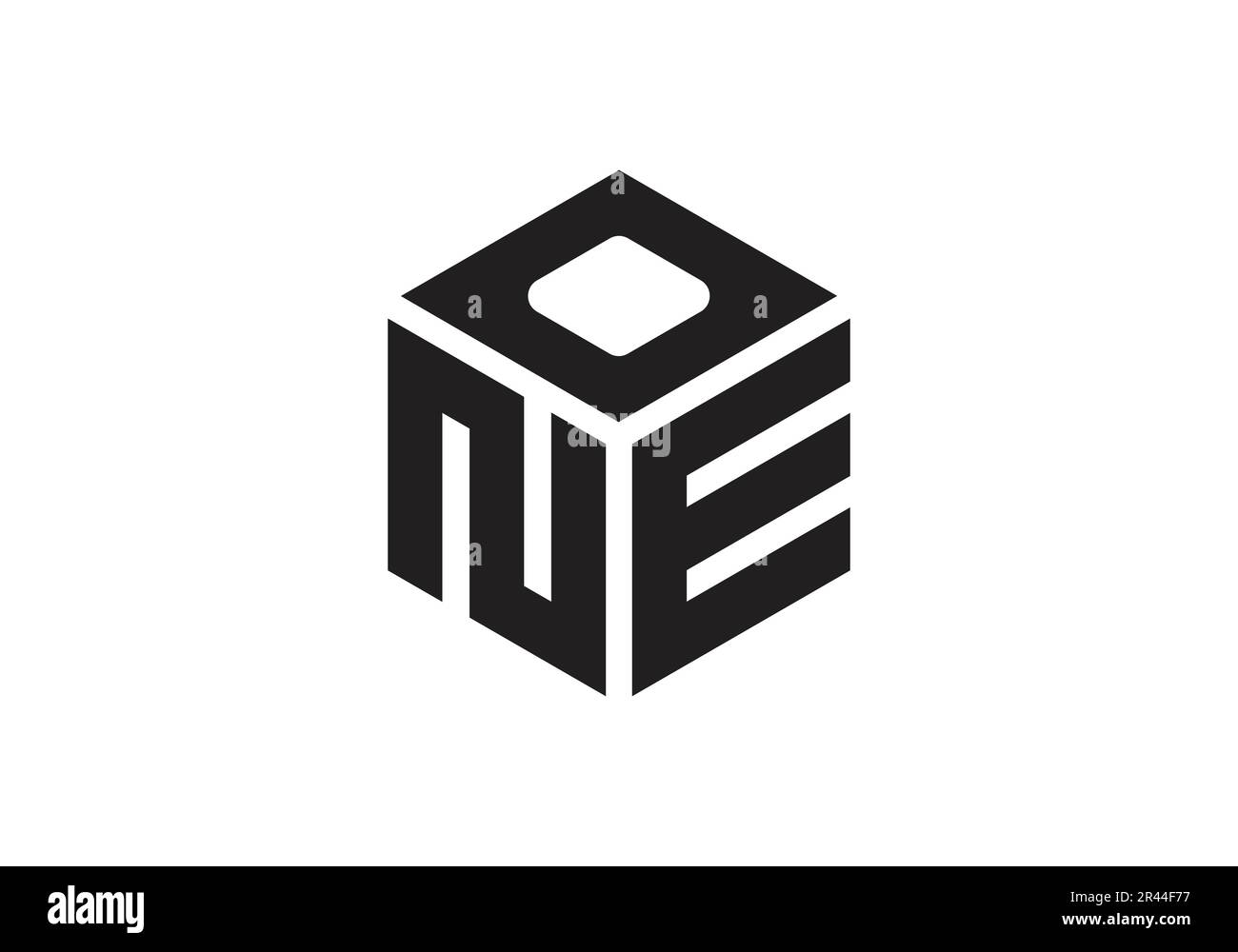 NEO Initial Monogram Letter one Logo Design Vector Template n e o Cube Polygon Letter Logo Design Stock Vector