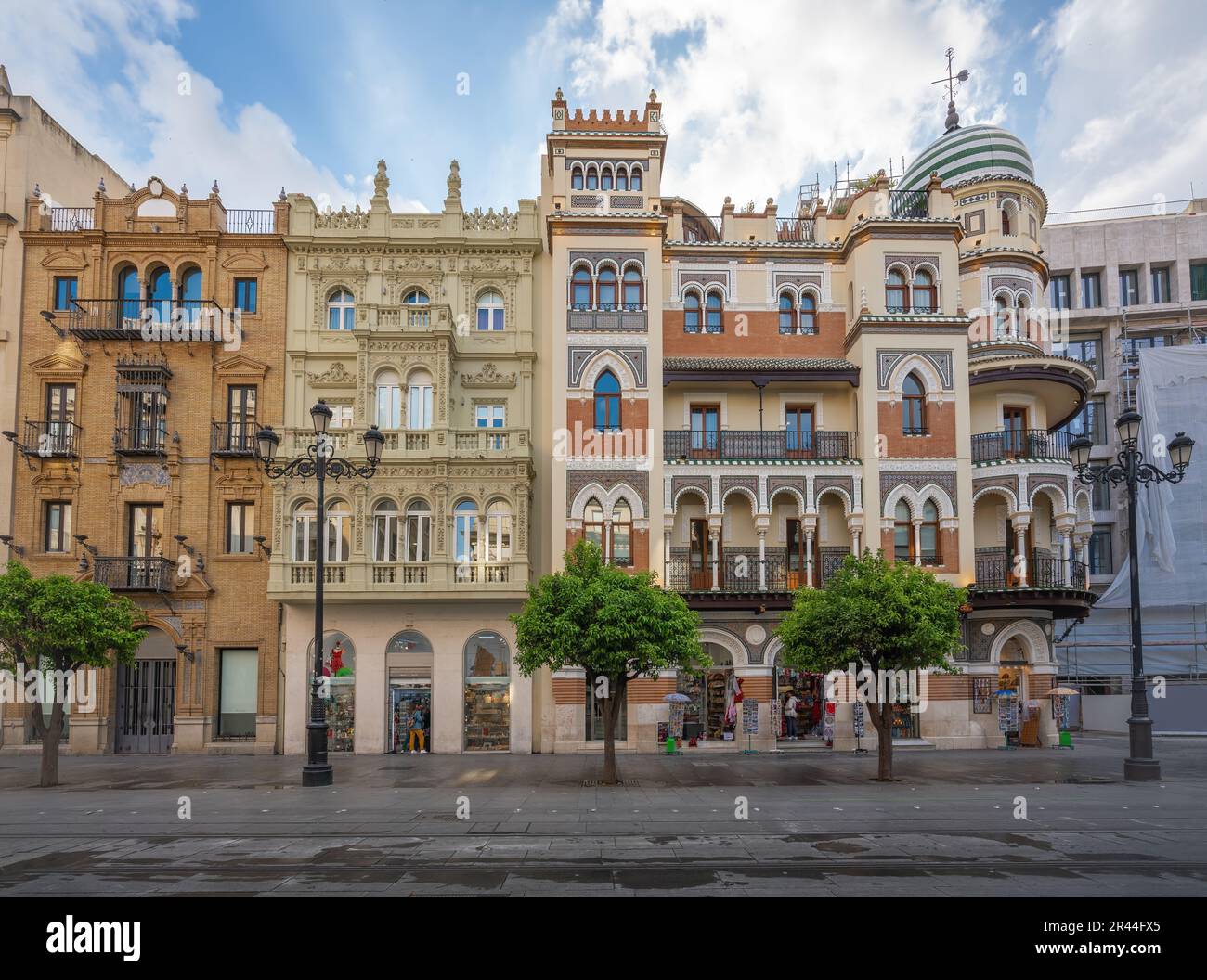 Edificio La Adriatica at Avenida de la Constitucion Street - Seville, Andalusia, Spain Stock Photo