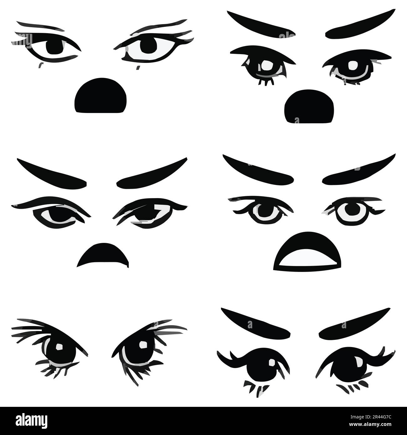 Set of eyes face expressions vector file Stock Vector