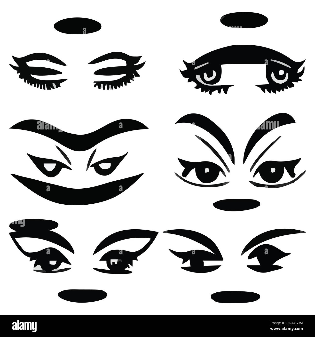 Set of eyes face expressions vector file Stock Vector