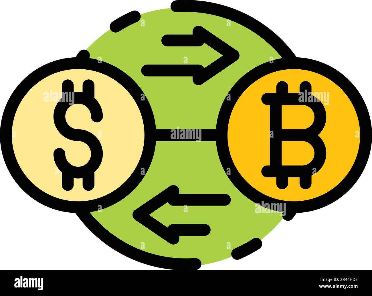 Exchange bitcoin icon. Outline Exchange bitcoin vector icon for web ...