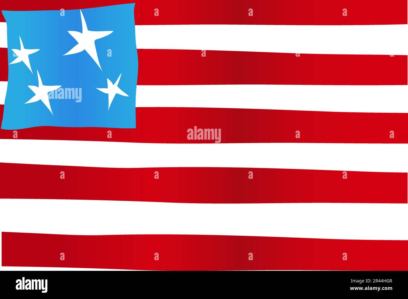 Waving flag of the United States Stock Vector