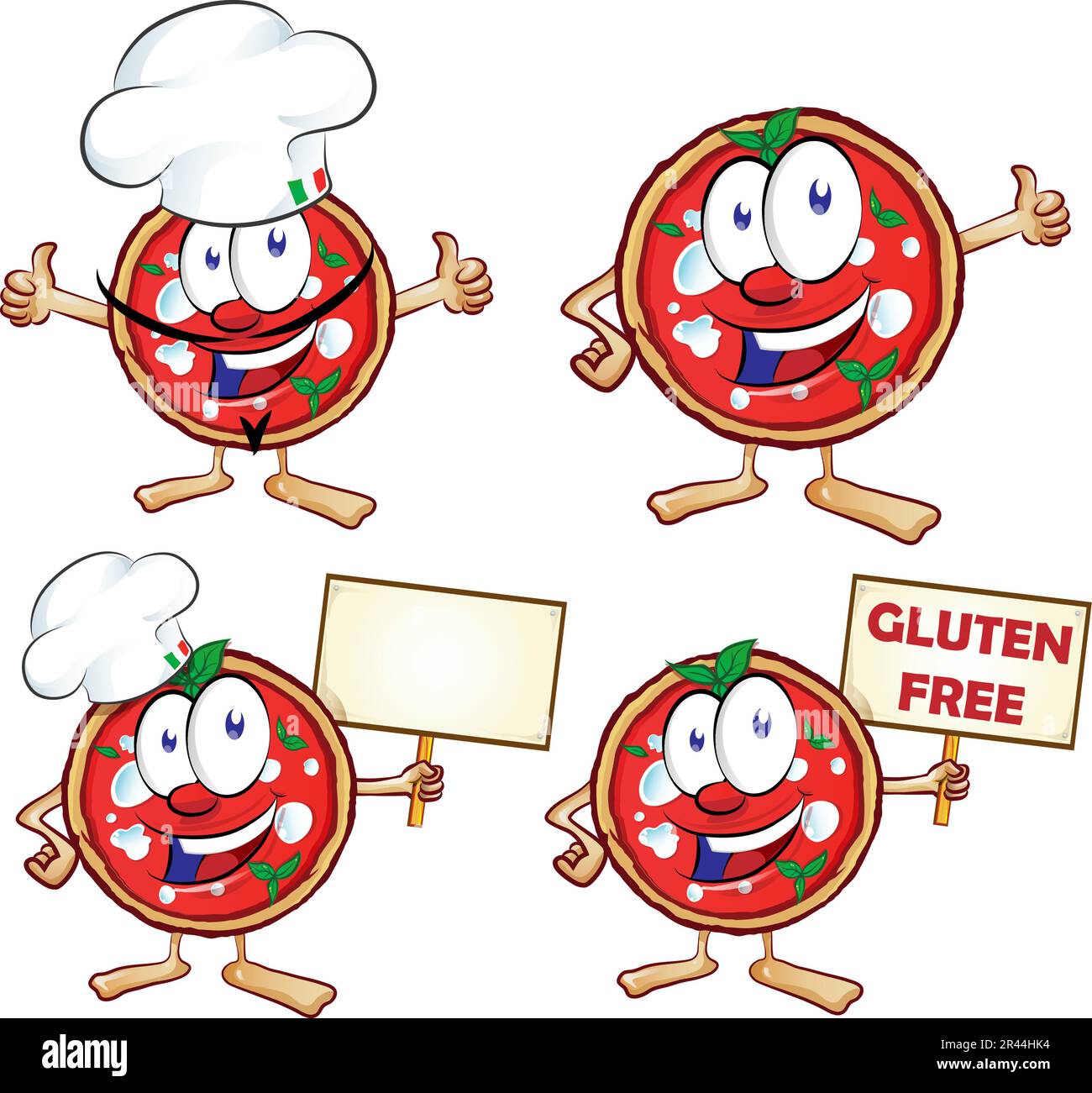 Set of pizza cartoon  illustration Stock Vector