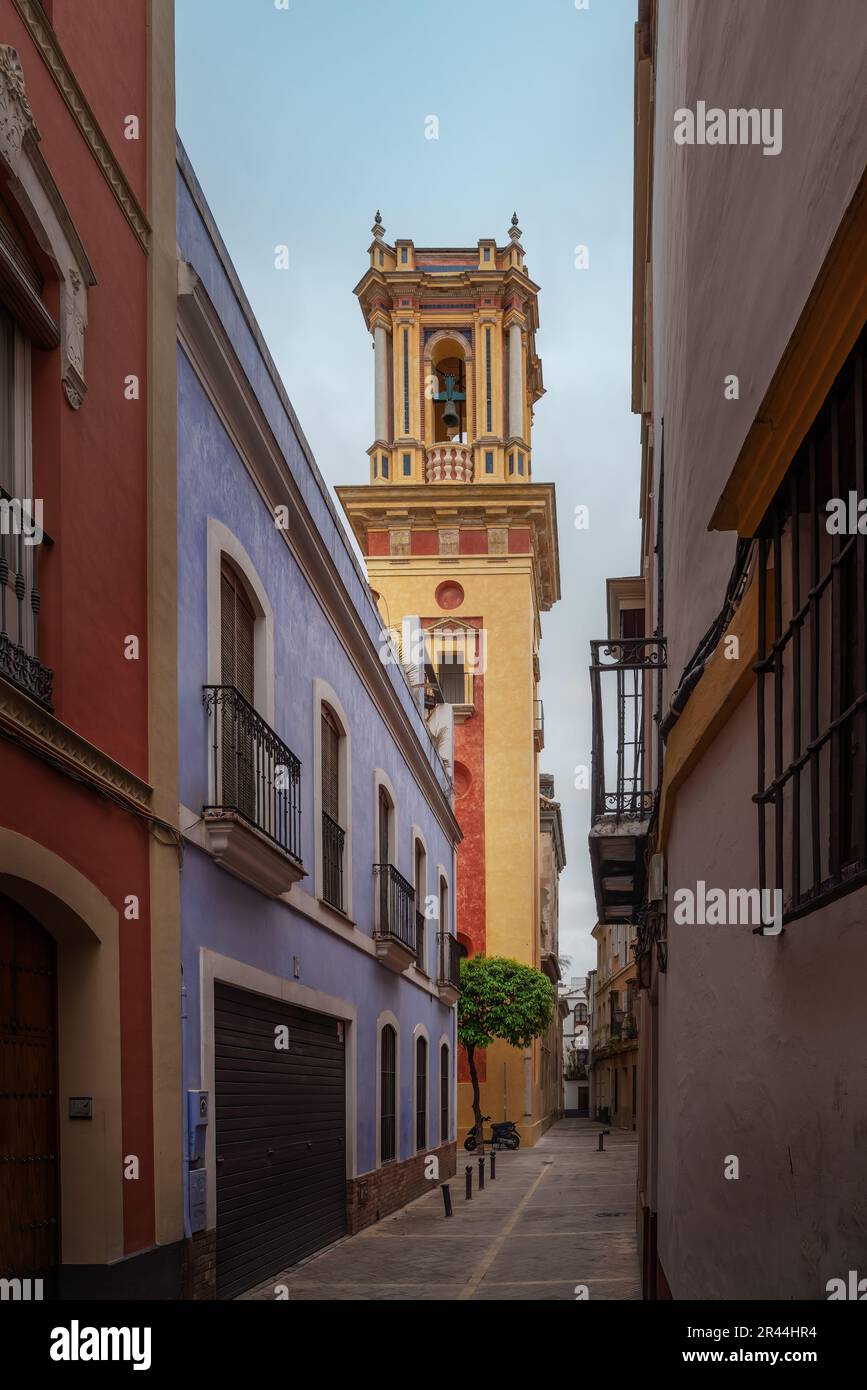 San Bartolome Church at Juderia - Seville, Andalusia, Spain Stock Photo