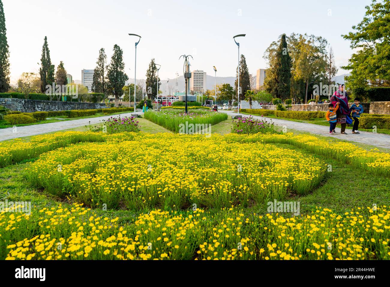 Discover the lush green oasis of Islamabad's parks. Stock Photo