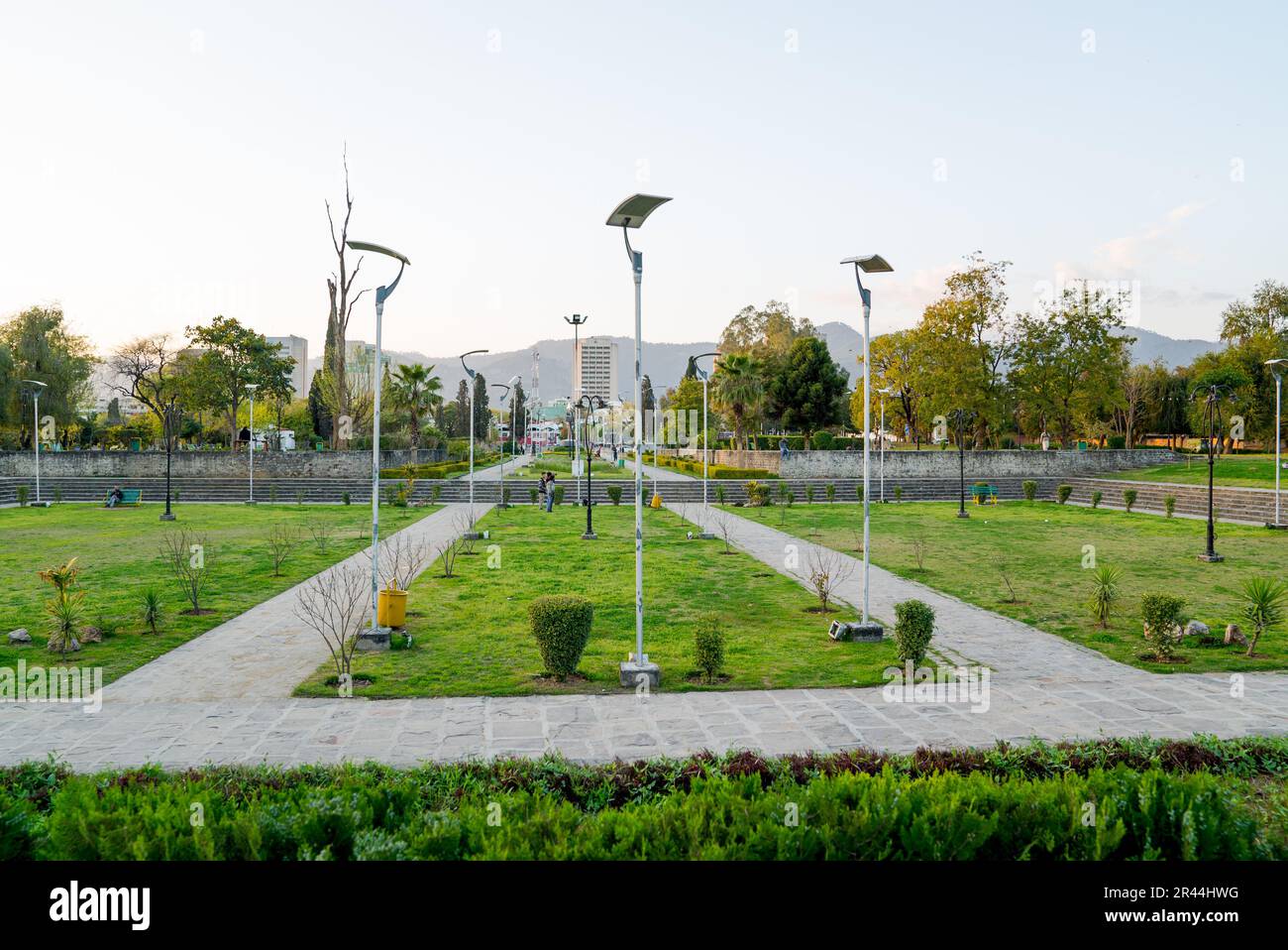 Discover the lush green oasis of Islamabad's parks. Stock Photo
